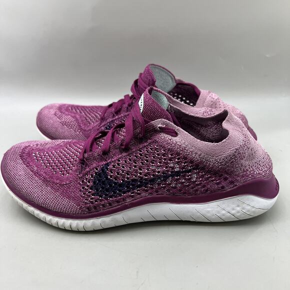 Nike Free RN Flyknit Running Shoes Women Size 9 Purple Lightweight Low Sneakers - Picture 3 of 8